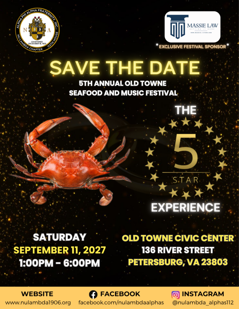 Save the Date - 5th Annual Old Towne Seafood and Music Festival
